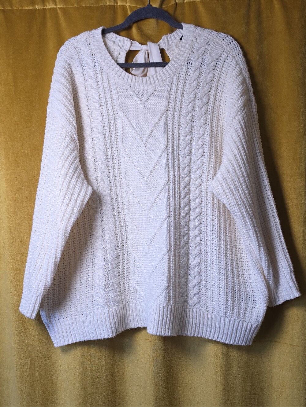 torrid Ivory Cable Scoop Neck Pullover Sweater